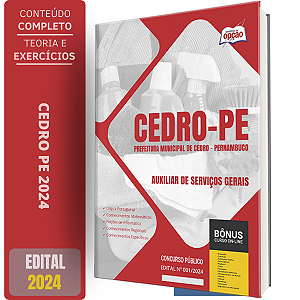 Apostila Prefeitura de Cedro PE 2024 - Auxiliar de Serviços Gerais