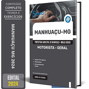 Apostila Prefeitura de Manhuaçu MG 2024 - Motorista - Geral