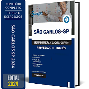 Apostila Prefeitura de São Carlos SP 2024 - Professor III - Inglês