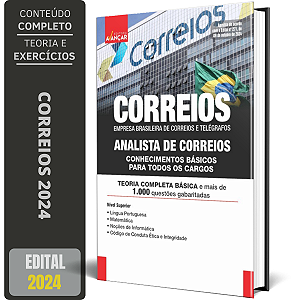 Apostila CORREIOS 2024 - CONHECIMENTOS BÁSICOS PARA TODOS CARGOS
