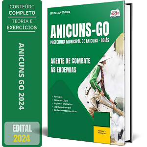 Apostila Prefeitura de Anicuns GO 2024 - Agente de Combate às Endemias