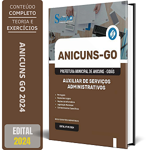 Apostila Prefeitura de Anicuns GO 2024 - Auxiliar de Serviços Administrativos