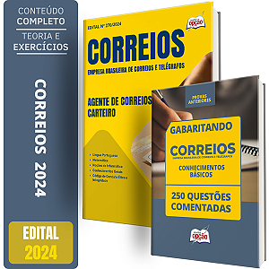 Combo Concurso Agente de Correios 2024 - Apostila Carteiro + Questões Comentadas