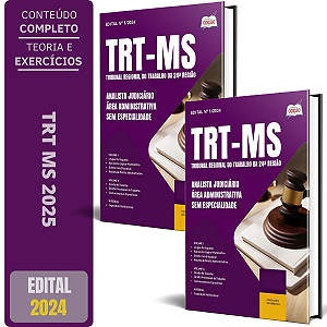 Apostila TRT MS 2025 - Analista Judiciário - Área Administrativa - Sem Especialidade
