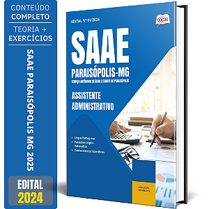 Apostila SAAE Paraisópolis MG 2025 - Assistente Administrativo