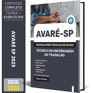 Apostila Prefeitura de Avaré SP 2025 - Técnico em Enfermagem do Trabalho