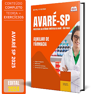 Apostila Prefeitura de Avaré SP 2025 - Auxiliar de Fármacia