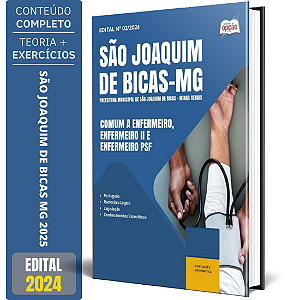 Apostila Prefeitura de São Joaquim de Bicas MG 2025 - Comum a Enfermeiro, Enfermeiro II e Enfermeiro PSF