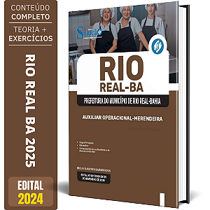 Apostila Prefeitura de Rio Real BA 2025 - Auxiliar Operacional - Merendeira