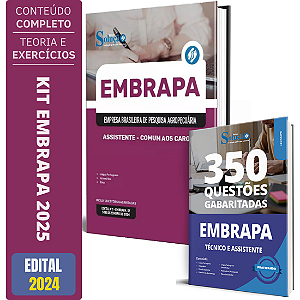 Kit Apostila EMBRAPA 2025 - Assistente Comum aos cargos + Testes