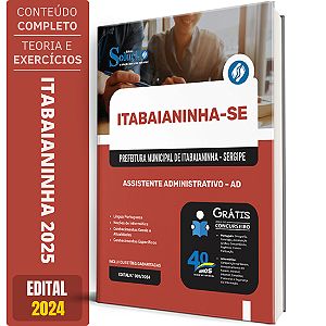 Apostila Prefeitura de Itabaianinha - SE 2025 - Assistente Administrativo – AD