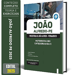 Apostila Prefeitura de João Alfredo PE 2025 - Motorista CNH Categoria B ou C