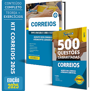 Kit Apostila CORREIOS 2025 - Atendente Comercial + Testes
