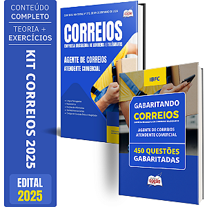 Kit Apostila Concurso CORREIOS Atendente Comercial + Testes 2025