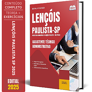 Apostila Prefeitura de Lençóis Paulista SP 2025 - Assistente Técnico Administrativo
