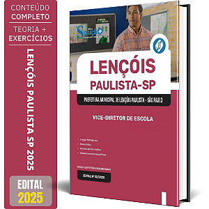 Apostila Prefeitura de Lençóis Paulista SP 2025 - Vice-Diretor de Escola
