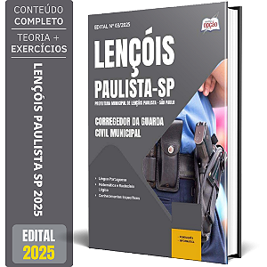 Apostila Prefeitura de Lençóis Paulista SP 2025 - Corregedor da Guarda Civil Municipal