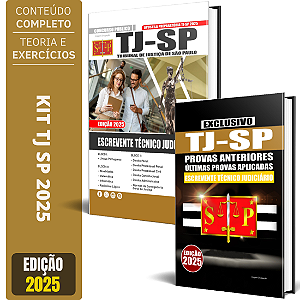 Kit Apostila Concurso TJ SP 2025- Escrevente + Provas Anteriores