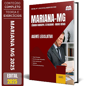 Apostila Câmara de Mariana MG 2025 - Agente Legislativo