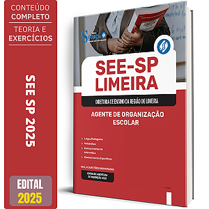 Apostila SEE SP Limeira 2025 - Agente de Organização Escolar