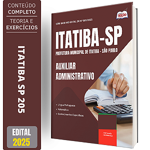Apostila Prefeitura de Itatiba SP 2025 - Auxiliar Administrativo