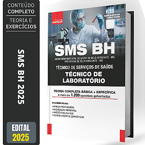 Apostila Concurso Sms Bh 2025 - Técnico De Laboratório