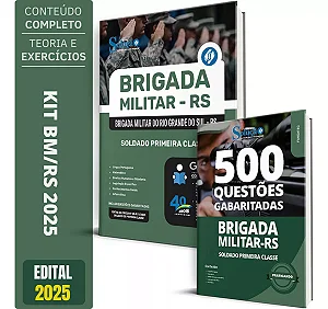 Kit Apostila Completa Brigada Militar Rs 2025 - Soldado + Caderno De Questões