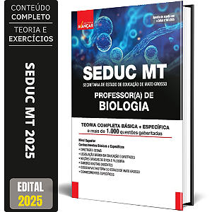 Apostila Seduc Mt 2025 - Professor (a) De Biologia