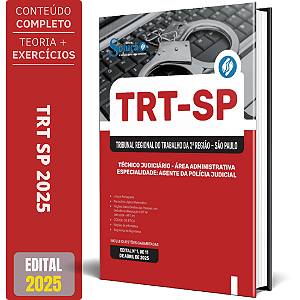 Apostila TRT SP 2ª Região 2025 - Agente da Polícia Judicial