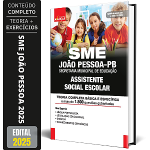 Apostila Sme João Pessoa Pb 2025 - Assistente Social Escolar
