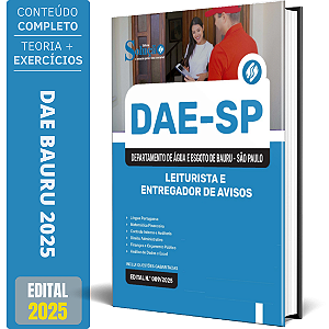 Apostila DAE Bauru 2025 - Leiturista e Entregador de Avisos
