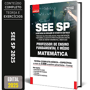 Apostila SEE SP 2025 - Professor de Matemática - Temporário