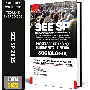 Apostila SEE SP 2025 - Professor de Sociologia - Temporário