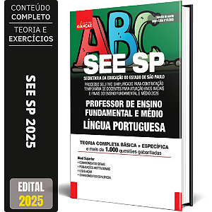 Apostila SEE SP 2025 - Professor de Língua Portuguesa - Temporário
