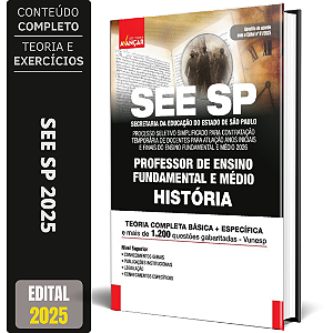 Apostila SEE SP 2025 - Professor de História - Temporário