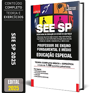 Apostila SEE SP 2025 - Professor de Educação Especial - Temporário