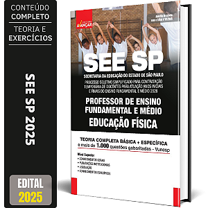 Apostila SEE SP 2025 - Professor de Educação Física - Temporário