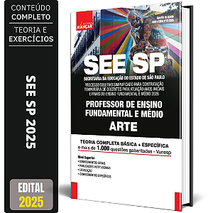 Apostila SEE SP 2025 - Professor de ARTE - Temporário