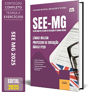 Apostila SEE MG 2025 - Língua Inglesa - Professor de Educação Básica (PEB)