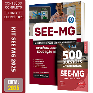 Kit Apostila SEE-MG 2025 - Professor de História + Testes