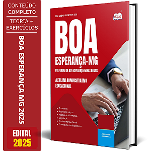Apostila Prefeitura de Boa Esperança MG 2025 - Auxiliar Administrativo Educacional