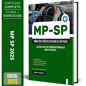 Apostila Concurso MP SP 2025 - Auxiliar de Promotoria 3 - Motorista