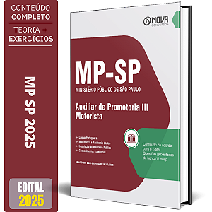 Apostila MP SP 2025 - Auxiliar de Promotoria 3 - Motorista