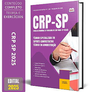 Apostila CRP SP 2025 - Técnico Especializado em Suporte Administrativo - Técnico em Administração