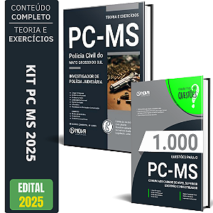 Kit Apostila PC MS 2025 - Investigador de Polícia + Testes