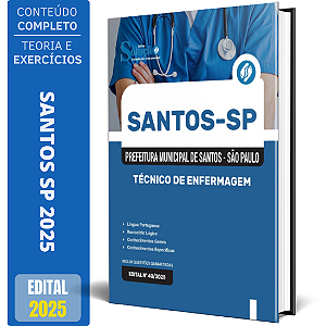 Apostila Prefeitura de Santos SP 2025 - Técnico de Enfermagem
