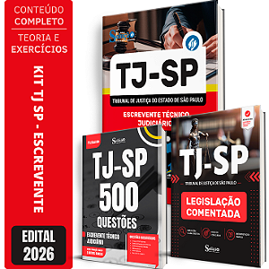 Kit Apostila TJ SP 2026 - Escrevente + Legislação Comentada + Questões