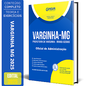 Apostila Prefeitura de Varginha MG 2025 - Oficial de Administração