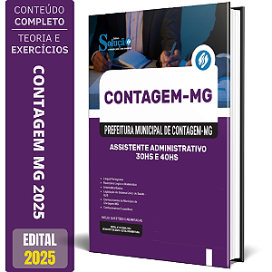 Apostila Prefeitura de Contagem MG 2025 - Assistente Administrativo - 30hs e 40hs