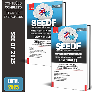 Apostila SEE DF 2025 - Professor Temporário - Lem/inglês